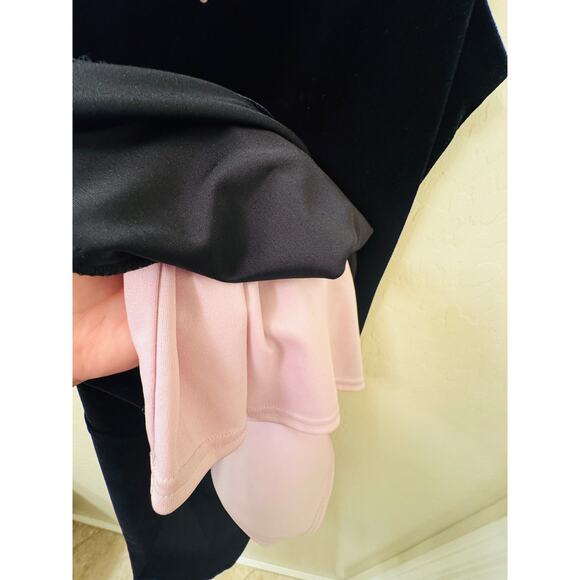 Componix Black Velvet Sleeveless Sheath Dress with Pink Lining Floral Size XL - Picture 6 of 7